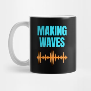 Making Waves - Sound Waves - Music Producer Cyan and Orange Mug